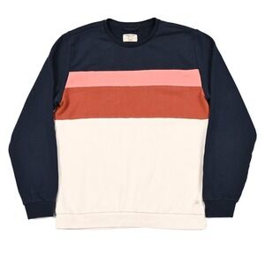 Marine Layer Sweatshirt Men's M Triple Stripe Jordan Sweater Crewneck Pullover